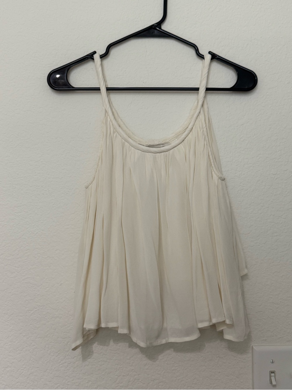 NWT LOFT Cream Braided Strap Pleated Camisole